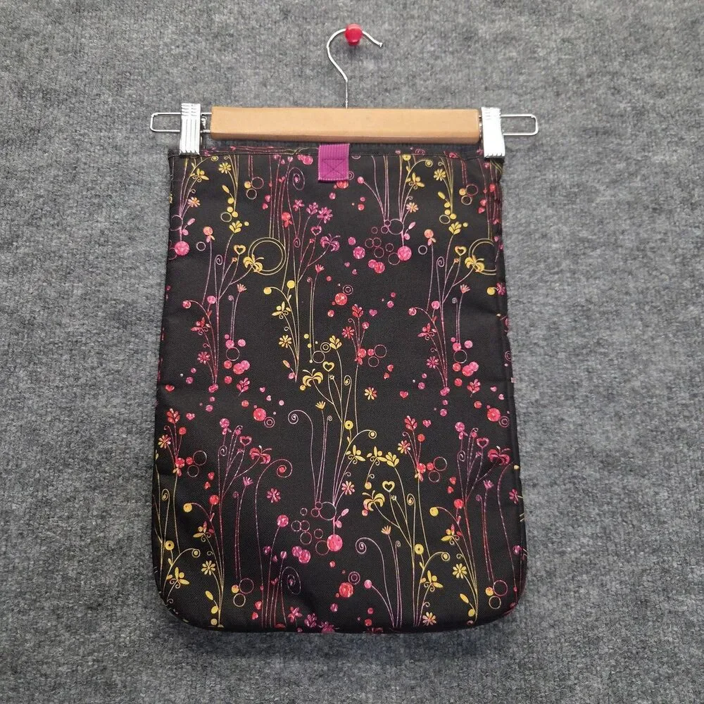 JanSport 15 in Laptop Sleeve Case Black Floral Padded Protective Lining Pink